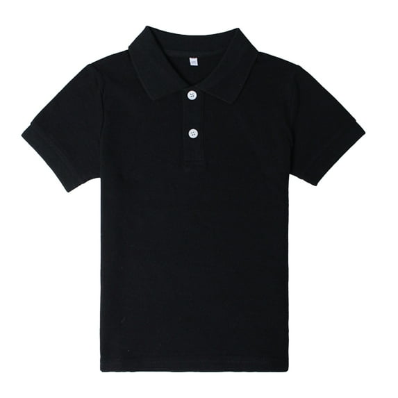 WOLLED Boys Girls Casual T-Shirt Tops for Toddler Kids Short Sleeve Solid Color Shirt Teen Summer Lapel Pullover Tees for 3-15 Years