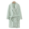 thumbnail image 1 of WOLLED Boys Girls Flannel Robe 5-15T Kids Soft Long Bathrobe Youth Thickened Bath Towel Sleepwear Lapel Jumpsuit Pajamas Waistband, 1 of 9