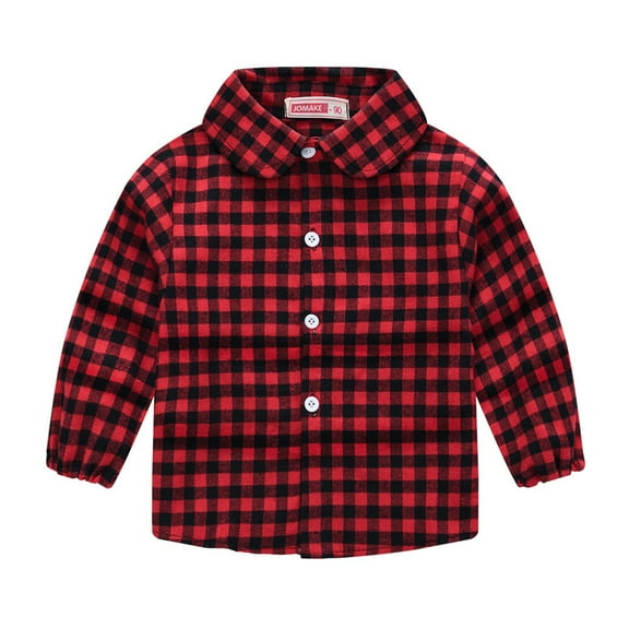 WOLLED Boys Girls Soft Shirt Toddler Kids V-Neck Button Shirt Spring Fall Cotton Long Sleeve T-Shirt for 1-6 Years