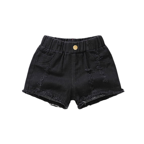 WOLLED Denim Shorts for Girls Boys Toddler Kids Summer Solid Color Jeans Shorts Kids Casual Sweat Pants for 3-11Y