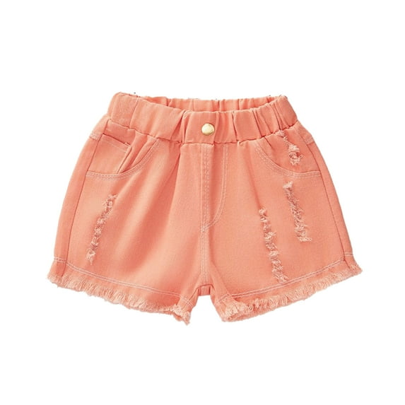 WOLLED Denim Shorts for Girls Boys Toddler Kids Summer Solid Color Jeans Shorts Kids Casual Sweat Pants for 3-11Y