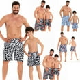 thumbnail image 1 of WOLLED Family Matching Swimwear Father Son Matching Swim Trunks Print Parent-Child Summer Beachwear Bathing Suit Elastic Shorts, 1 of 8