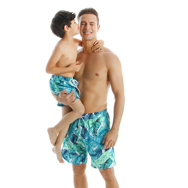 WOLLED Father Son Matching Swim Trunks Matching Swim Shorts Dad Son Matching Swim Trunks