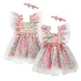 thumbnail image 1 of WOLLED Flower Girl Tulle Dresses for Kids Baby Bow Princess Skirt Toddler Summer Party Gown Dress for 1-6 Years, 1 of 8