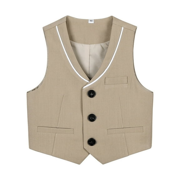 WOLLED Formal Gentleman Vest for Boys Kids Sleeveless Gentleman Tuxedo Vest 2-15Y Toddler Wedding Birthday Party Gentleman Vest