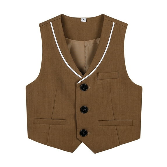 WOLLED Formal Gentleman Vest for Boys Kids Sleeveless Gentleman Tuxedo Vest 2-15Y Toddler Wedding Birthday Party Gentleman Vest