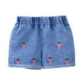 thumbnail image 1 of WOLLED Girl Denim Shorts Pants for Kids Baby Pure Colour Shorts 1-6Y Toddler Fashionable Elastic Denim Shorts Girl Cotton Elastic Jeans Shorts, 1 of 8