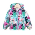 thumbnail image 1 of WOLLED Girls Cartoon Kitten Jacket Coat for Toddler Kids Thickened Hooded Jacket Coat Zipper Coat for Toddler 2-7 Years Old, 1 of 7