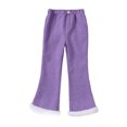 thumbnail image 1 of WOLLED Girls Corduroy Flare Pants Kids Toddler Plush Flare Leggings baby Spring Fall Flare Bell-Bottoms Elastic Waist Warm Trousers for 1-9T, 1 of 9