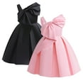 thumbnail image 1 of WOLLED Girls Dress for with Bow Design Dresses Kids Summer Sundress Teen One Shoulder Party Gown Dresses for 2-10Y, 1 of 7