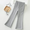 thumbnail image 1 of WOLLED Girls Flare Pants for Kids Toddler Solid Color Flare Leggings 3-12Y Kids Spring Fall Wide Leg Ruffle Elastic Trousers, 1 of 8