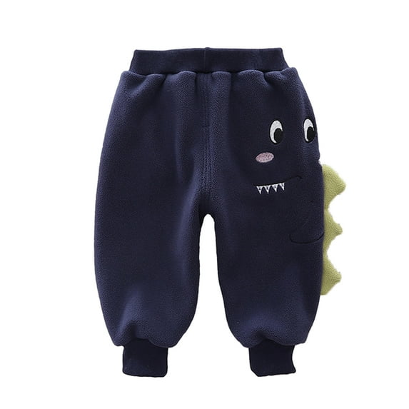 WOLLED Infant Boy Dinosaur Sweatpants Cute Elastic Dinosaur Cotton Pants One-Piece Fleece Sweatpants for Toddler 5 Months to 6 Years