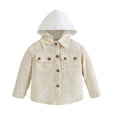 thumbnail image 1 of WOLLED Kids Baby Boys Corduroy Jackets Toddler Casual Long Sleeve Button Hooded Outerwear for 12m-5 Years, 1 of 9
