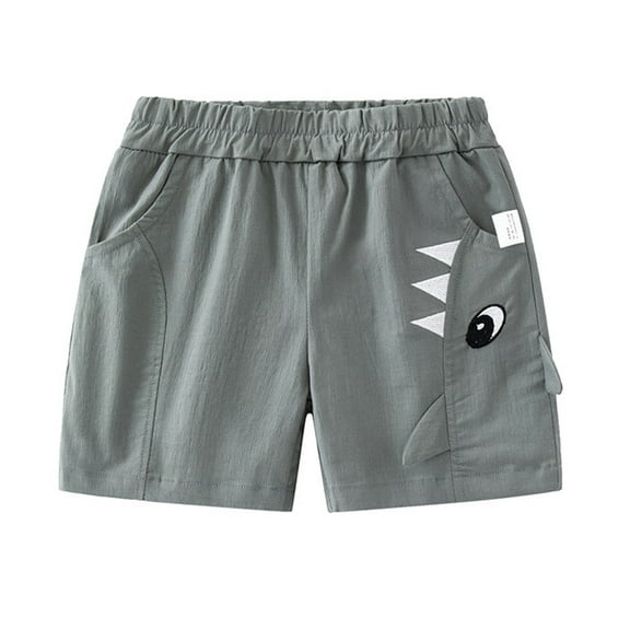 WOLLED Kids Baby Boys Cotton Shorts Summer Cartoon Animal Short Elastic Waist Casual Five Trousers Shorts for Toddler 1-8 Years