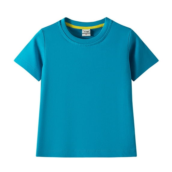 WOLLED Kids Baby Boys Cotton Tank T-Shirt Toddler Solid Color Short Sleeve Tees Shirt for 1-12 Years