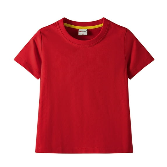 WOLLED Kids Baby Boys Cotton Tank T-Shirt Toddler Solid Color Short Sleeve Tees Shirt for 1-12 Years