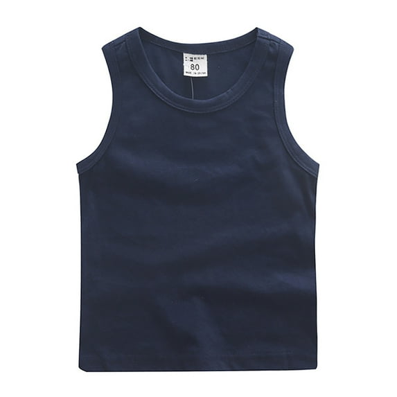 WOLLED Kids Baby Boys Cotton Tank T-Shirt Toddler Solid Color Sleeveless Tees Shirt for 1-12 Years