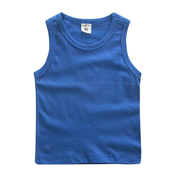 WOLLED Kids Baby Boys Cotton Tank T-Shirt Toddler Solid Color Sleeveless Tees Shirt for 1-12 Years