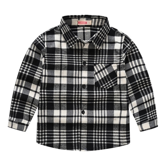 WOLLED Kids Baby Boys Girls Button down Shirt Tops Toddler Buffalo Plaid T-Shirt 1-12Y Teen Western Shirts Long Sleeve Tees