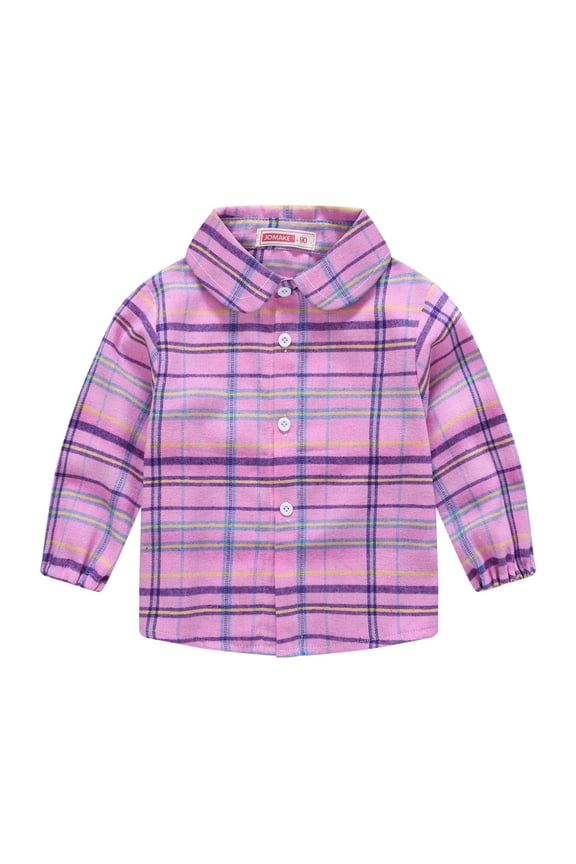 Kids Baby Boys Girls Button down Shirt Tops Toddler Buffalo Plaid T-Shirt 1-6Y Boys Girls Western Shirts Long Sleeve Tees