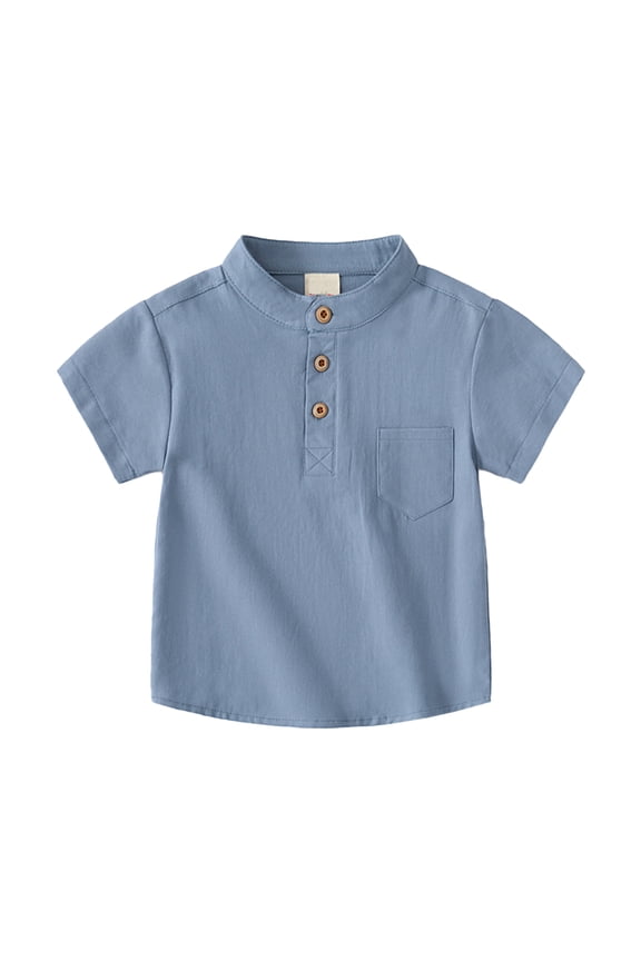 Kids Baby Boys Linen T-Shirt Toddler Short Sleeve Tees Tops Summer Soft Shirt for 1M-7 Years