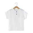 thumbnail image 1 of WOLLED Kids Baby Boys Linen T-Shirt Toddler Short Sleeve Tees Tops Summer Soft Shirt for 1M-7 Years, 1 of 9