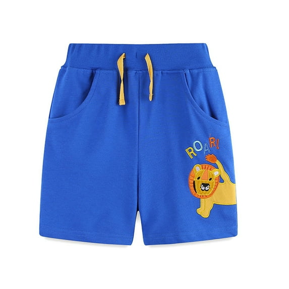 WOLLED Kids Baby Boys Soft Shorts Toddler Rope Elasticated Waist Five Points Pants for 2-7 Years Cotton Cartoon Shorts