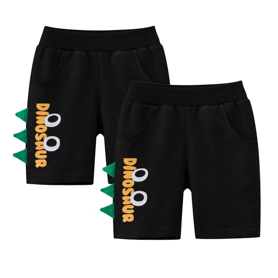 WOLLED Kids Baby Boys Sweatpants Shorts Toddler Elastic Shorts Ferrous Cotton Joggers Kids Cute Prints Five Point Boys Summer Active Casual Shorts for 1-9Y