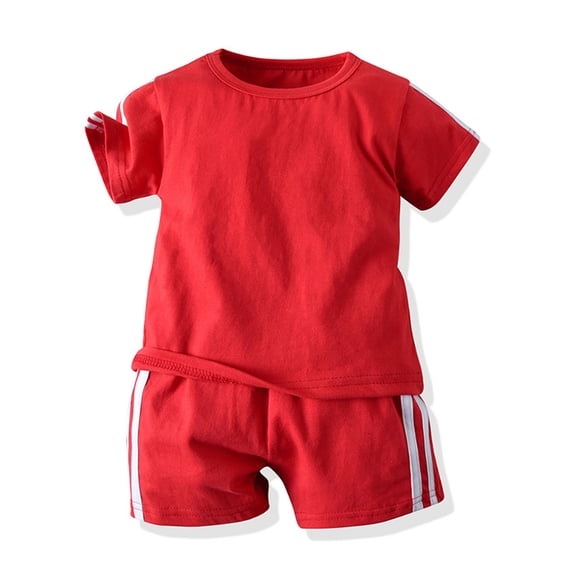 WOLLED Kids Baby Boys T-Shirt Outfit 2PCS Toddler Cotton Short Sleeve Tracksuit Set for 3 Months-6 Years