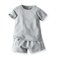thumbnail image 1 of WOLLED Kids Baby Boys T-Shirt Outfit 2PCS Toddler Cotton Short Sleeve Tracksuit Set for 3 Months-6 Years, 1 of 9