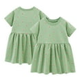 thumbnail image 1 of WOLLED Kids Baby Girls Cotton Dress Summer Printing Princess Dress Toddler Short Sleeve Sundress Dress for 2-8 T, 1 of 9