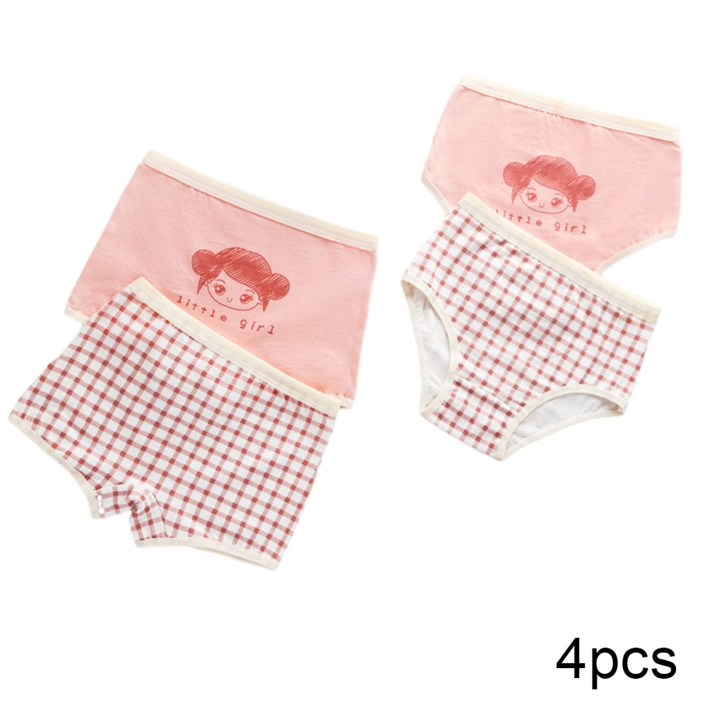 WOLLED Kids Baby Girls Panties Underwear 4PCS Four Seasons Soft Triangle Boxer Briefs Toddler