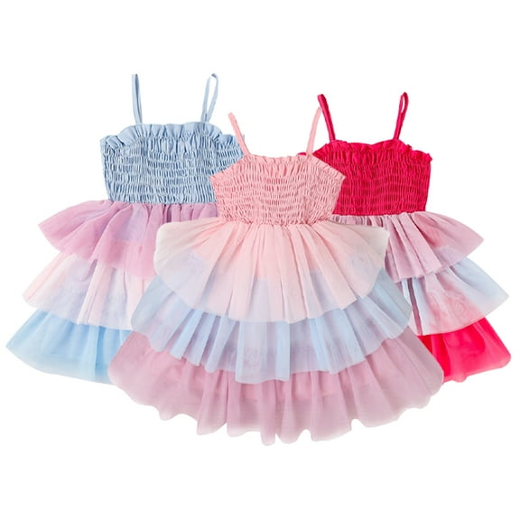 WOLLED Kids Baby Girls Princess Dresses Summer Halter Party Dress for 4-7 Years Toddler Tutu Sundress Dress