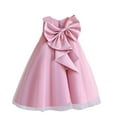thumbnail image 1 of WOLLED Kids Baby Girls Princess Dresses Toddler with Bowknot Tutu Dress for 2-9 T Girls Sleeveless Solid Color Party Gown, 1 of 9