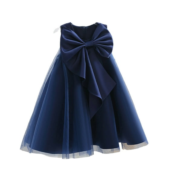WOLLED Kids Baby Girls Princess Dresses Toddler with Bowknot Tutu Dress for 2-9 T Girls Sleeveless Solid Color Party Gown