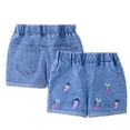 thumbnail image 1 of WOLLED Kids Baby Girls Printed Jeans Shorts for Toddler Stretch Denim Shorts Summer Cotton Casual Pants Shorts Size1-6 T, 1 of 9