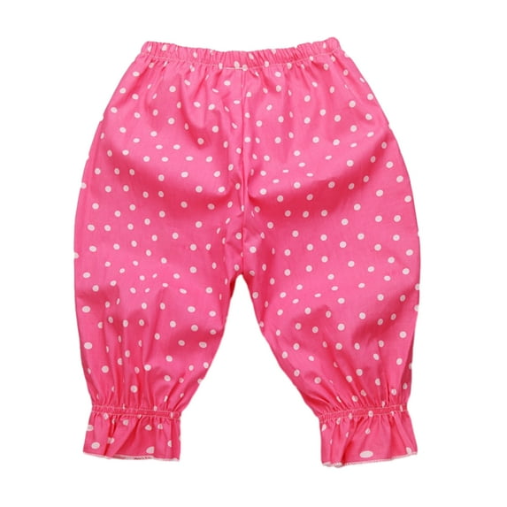 WOLLED Kids Baby Girls Summer Sweat Pants Toddler Elastic Waist Seven Points Pants Little Girls Crushed Flower Beach Trousers for 1-9 T