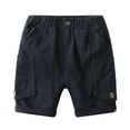 thumbnail image 1 of WOLLED Kids Baby Shorts Pants Boys Pure Colour Pocket Flap Shorts 1-8Y Toddler Fashionable Elastic Trousers, 1 of 9