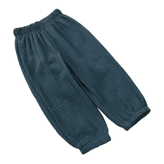 WOLLED Kids Boys Girls Cotton Pants Toddler Solid Color Anti-Mosquito Pants Girls Loose Jogging Trousers for 1-8 Years