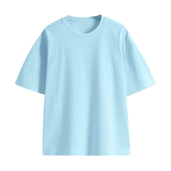 WOLLED Kids Boys Girls Crewneck T-Shirt Tops 3-14Y Youth Cotton Pullover Toddler Casual Summer Tees