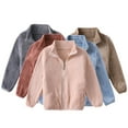 thumbnail image 1 of WOLLED Kids Boys Girls Fleece Jacket Toddler Fall Winter Solid Colour Long Sleeve Thickened Outerwea for 3-10 Years, 1 of 9