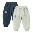 thumbnail image 1 of WOLLED Kids Boys Girls Fleece Jogger Sweat Pants Toddler Winter Warm with Pocket Casual Trousers for 1-7 Years, 1 of 9