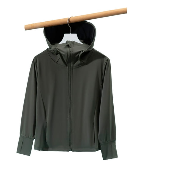 WOLLED Kids Boys Girls Ice Silk Protection Jacket,toddler Summer Hooded Long Sleeve Outdoor Sun Shirt for 4-13 T