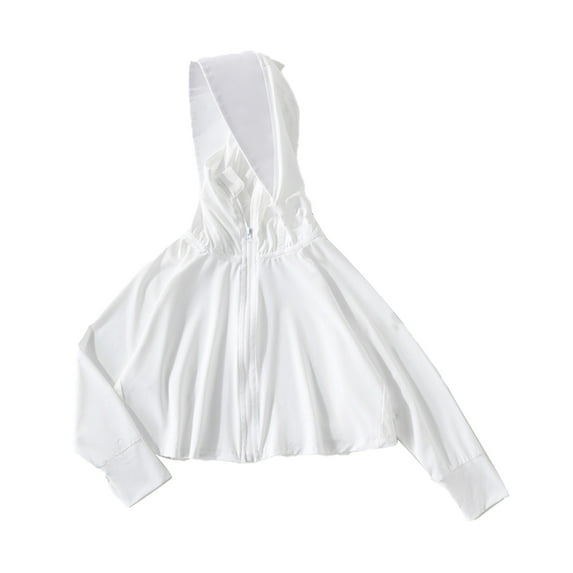 WOLLED Kids Boys Girls Ice Silk Sun Hoodie Toddler Long Sleeve Sun Protection Clothing Girls Solid Color Air-Conditioning Clothi for 3-12 T