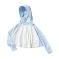 thumbnail image 1 of WOLLED Kids Boys Girls Ice Silk Sun Hoodie Toddler Long Sleeve Sun Protection Clothing Girls Solid Color Air-Conditioning Clothi for 3-12 T, 1 of 8