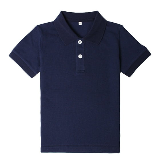 WOLLED Kids Boys Girls Short Sleeve T-Shirt Youth Lapel Solid Color Shirt Toddler Summer Cotton Tees Tops for 3-15 Years