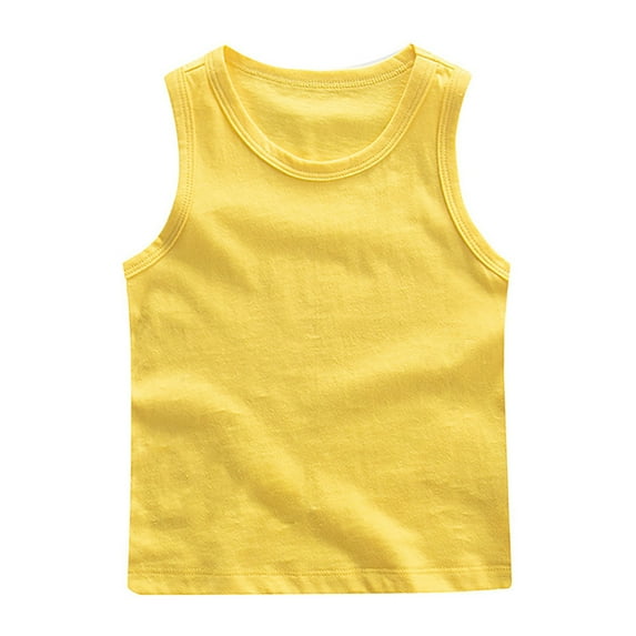 WOLLED Kids Boys Girls Sleeveless Tee Shirt Summer Casual T-Shirts Baby Toddler Solid Color Cotton Tank Shirts Tops 1-12T