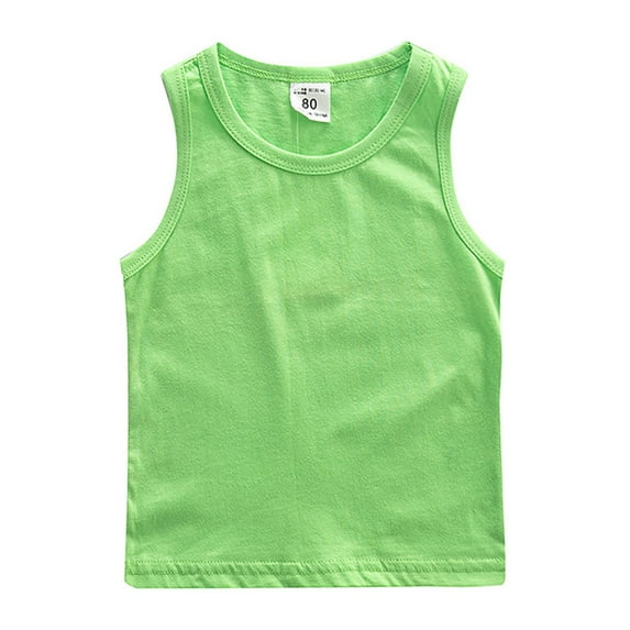 WOLLED Kids Boys Girls Sleeveless Tee Shirt Summer Casual T-Shirts Baby Toddler Solid Color Cotton Tank Shirts Tops 1-12T