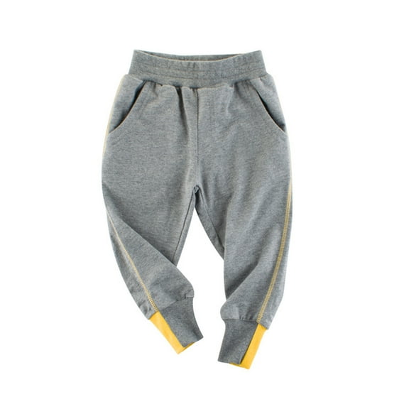 WOLLED Kids Boys Girls Spring Pants Toddler Solid Color Elastic Waist Pants Girls Casual Jogging Trousers for 1-9 Years