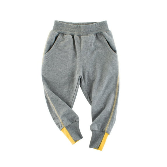WOLLED Kids Boys Girls Spring Pants Toddler Solid Color Elastic Waist Pants Girls Casual Jogging Trousers for 1-9 Years